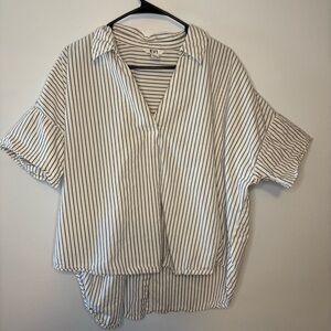 Black and White Striped Blouse